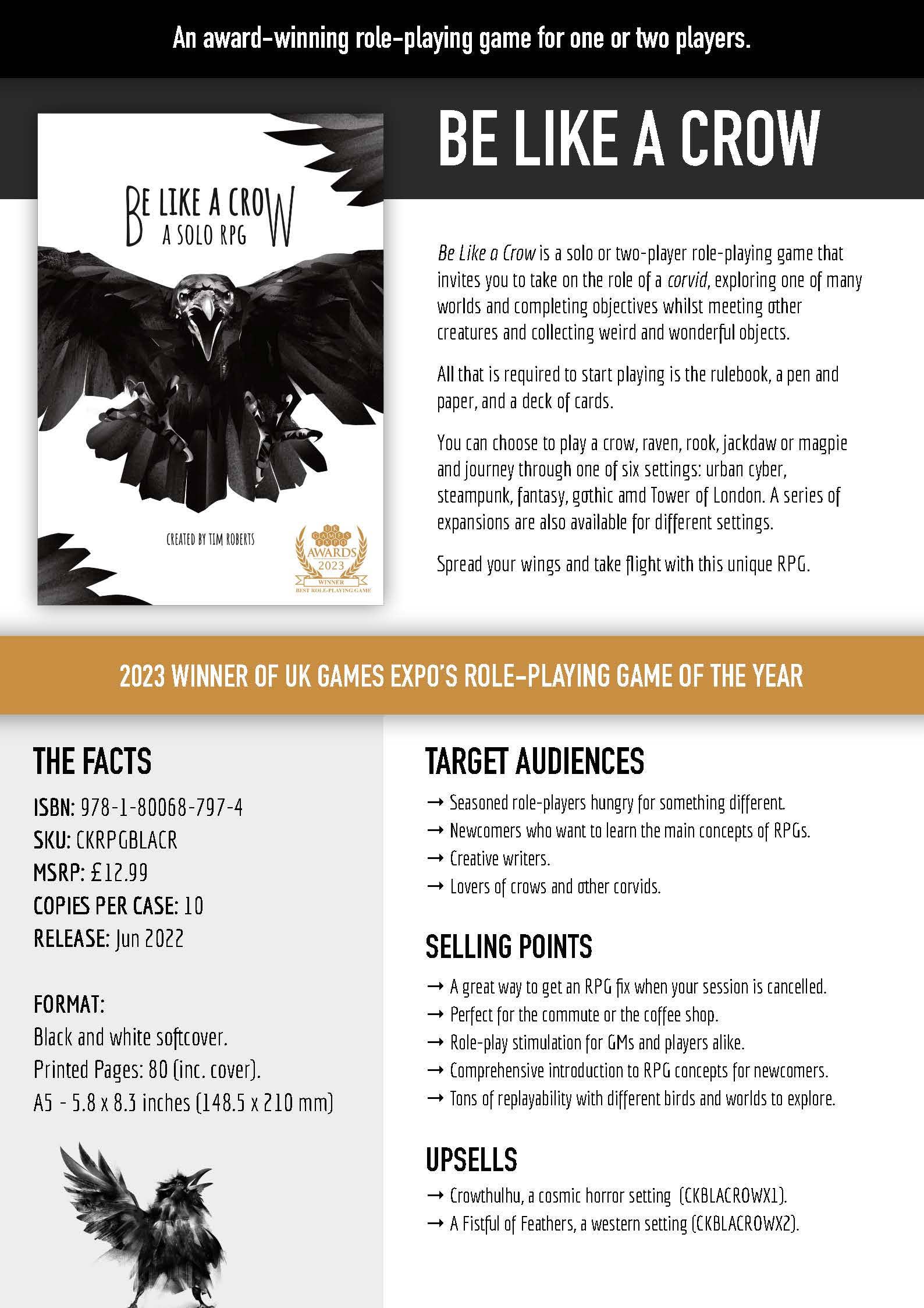 Be Like a Crow Rulebook - Solo TTRPG
