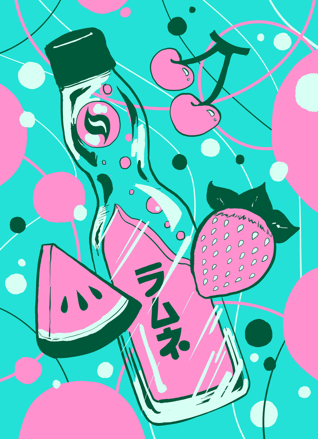 Kawaii Custom Gaming Card Sleeves: Fruit & Ramune