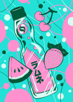 Kawaii Custom Gaming Card Sleeves: Fruit & Ramune
