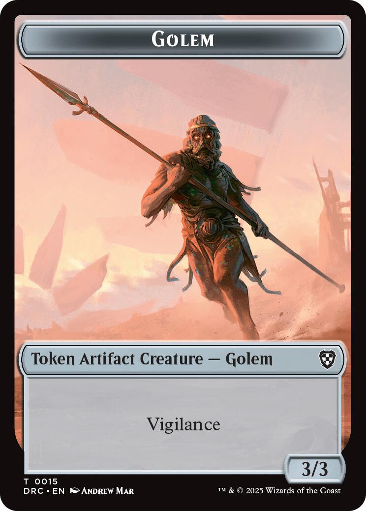 Golem (0015) // Thopter (0009) Double-Sided Token