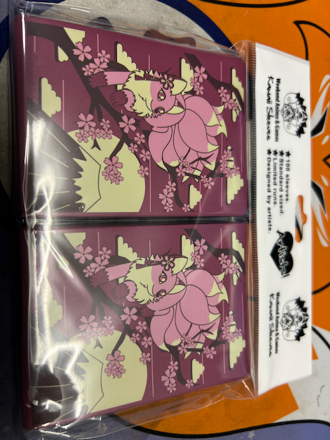 Kawaii Custom Gaming Card Sleeves: Pink Kitsune