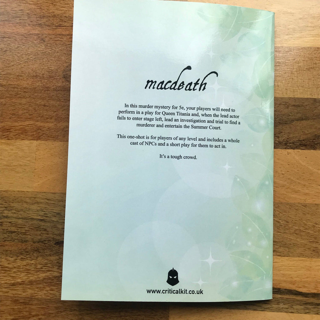 Macdeath DND one shot- a 5th Edition Murder Mystery (A5 book)