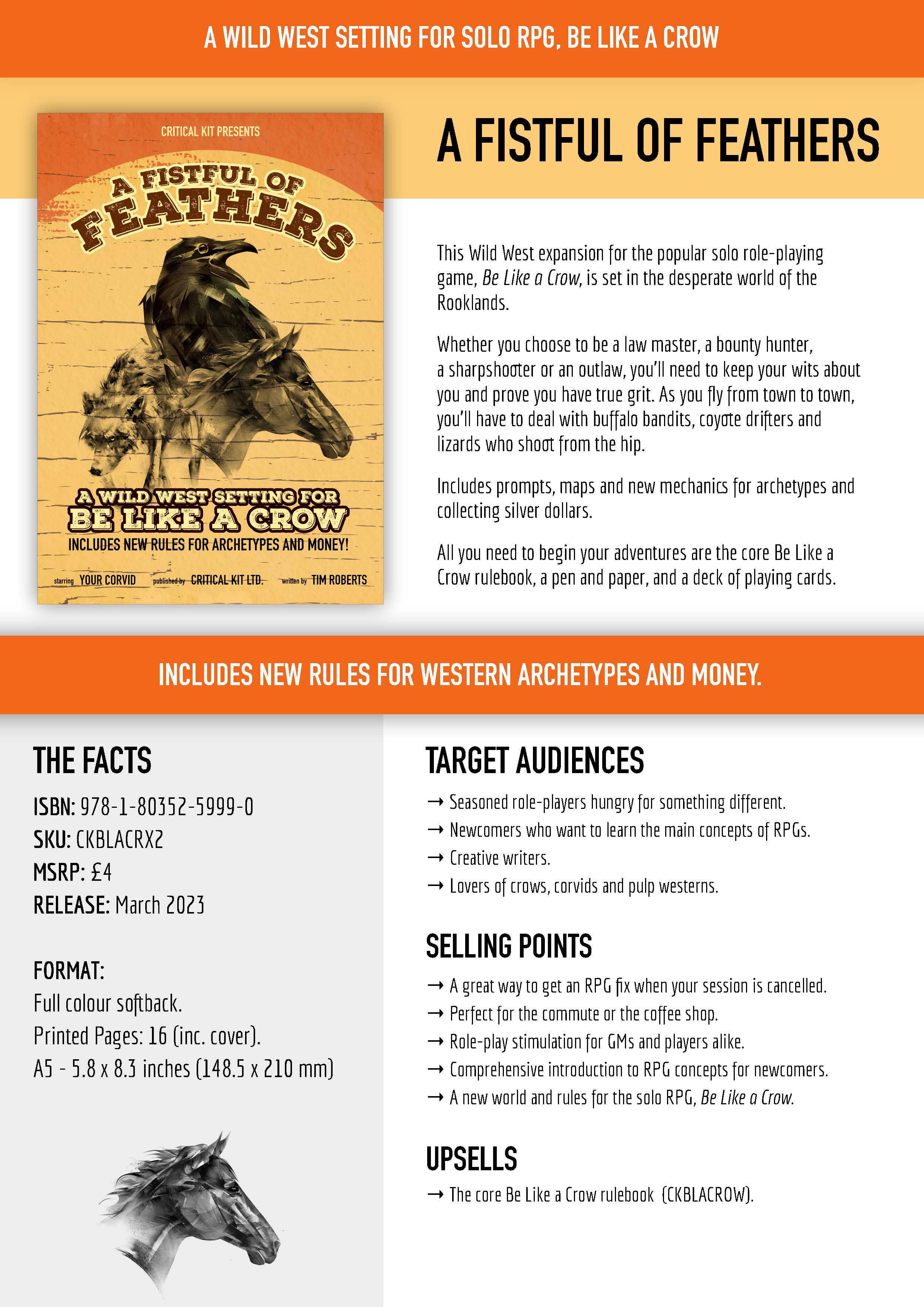 A Fistful of Feathers - a Wild West Setting for Be Like a Crow (Zine)