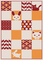 Kawaii Custom Gaming Card Sleeves: Japanese Fabric Pattern